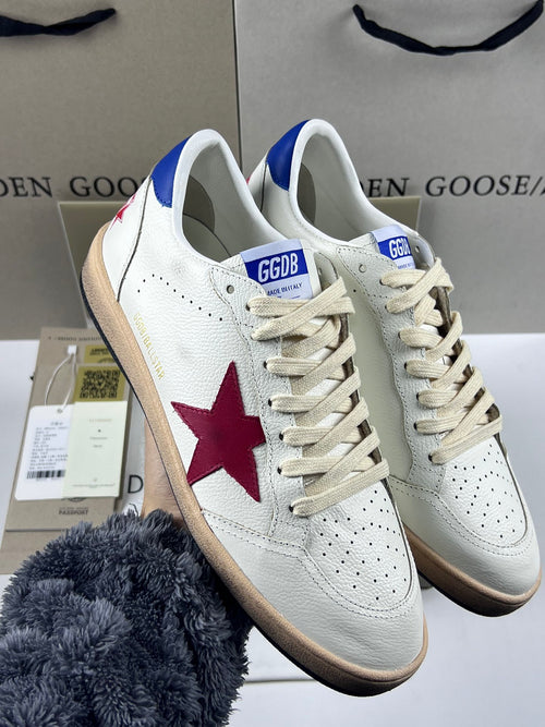 Golden Goose Ball-Star 'Red Star/Blue Heel Tab'