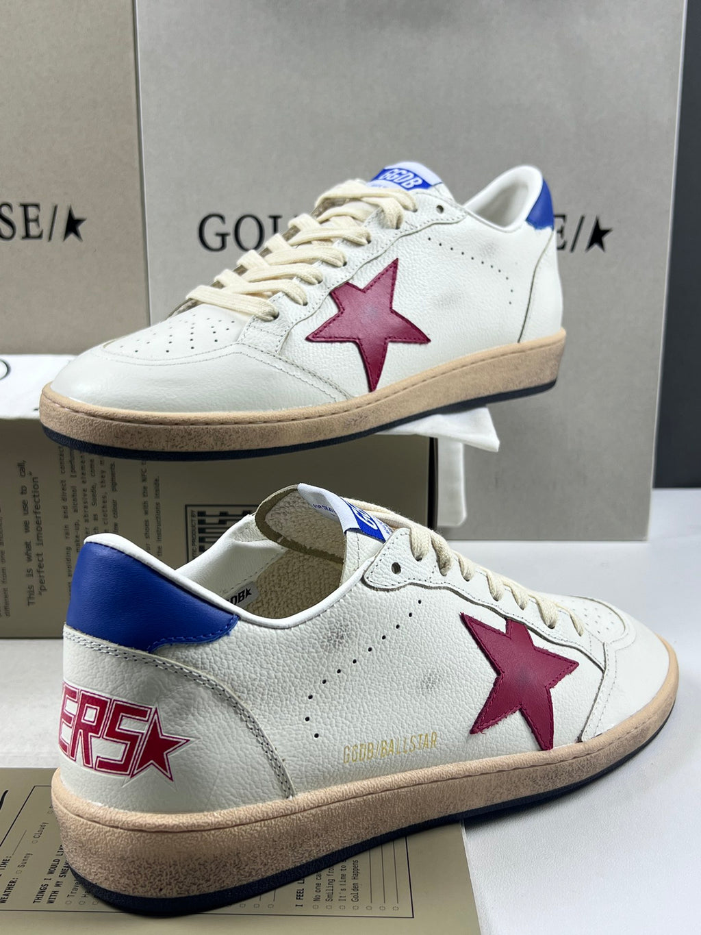Golden Goose Ball-Star 'Red Star/Blue Heel Tab'