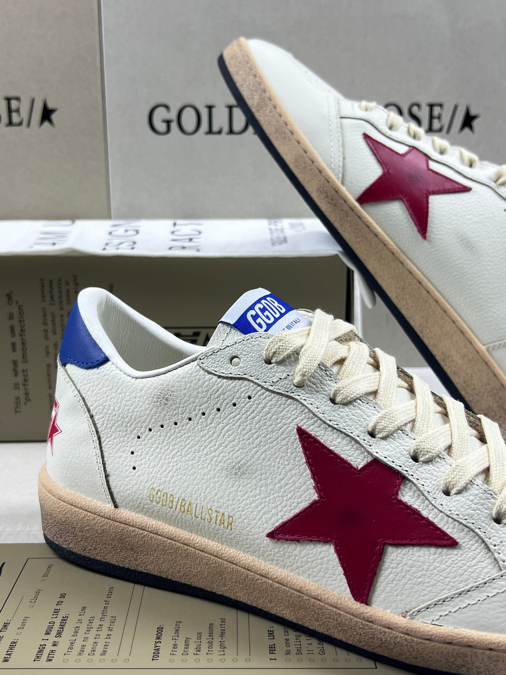 Golden Goose Ball-Star 'Red Star/Blue Heel Tab'