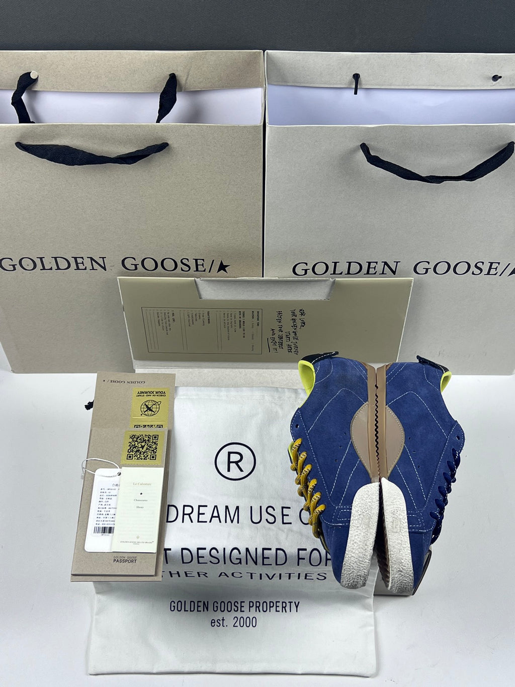 Golden Goose True-Star 'Blue Suede Black Leather Star & Heel Tab'