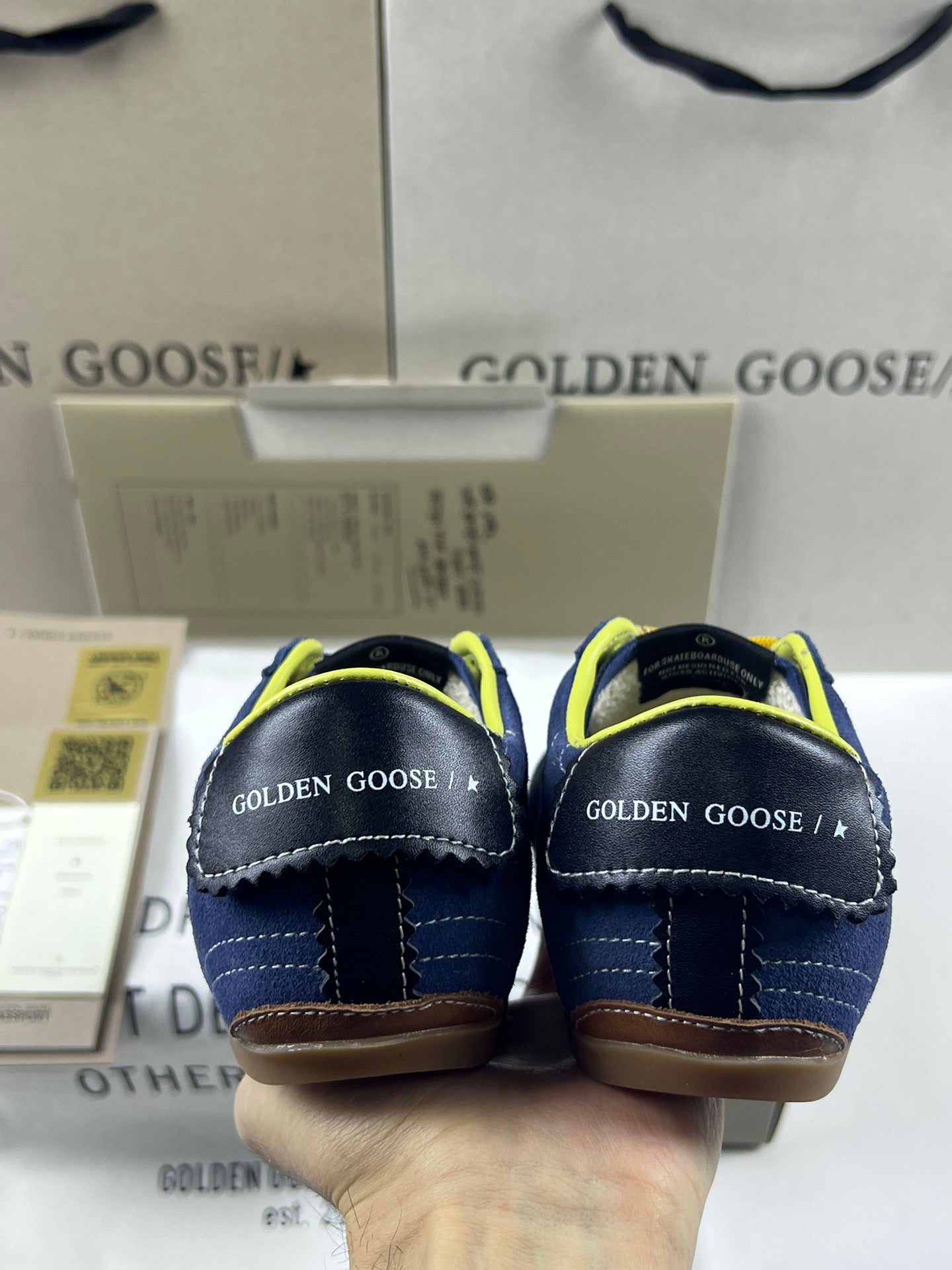 Golden Goose True-Star 'Blue Suede Black Leather Star & Heel Tab'