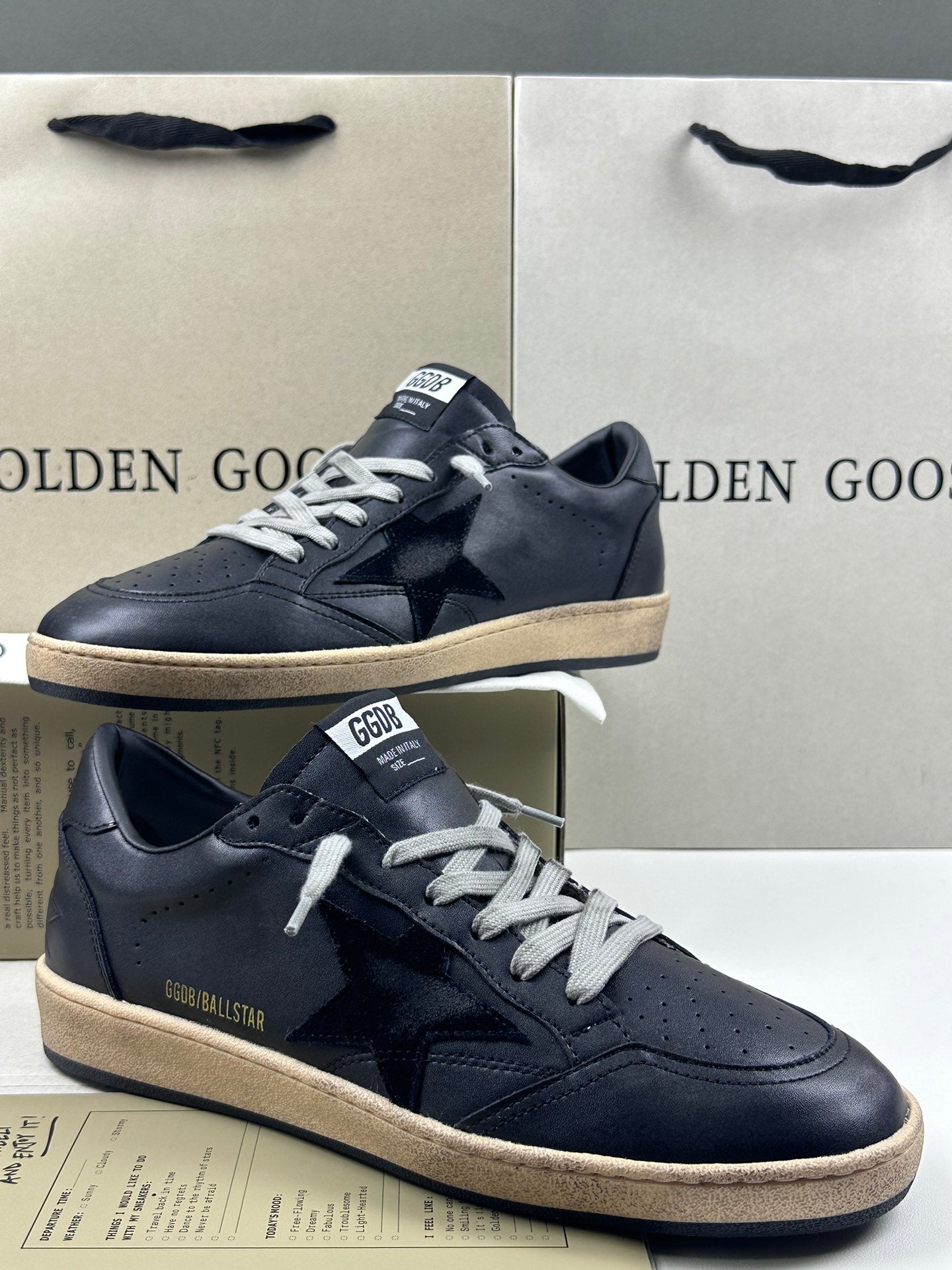 Golden Goose Ball-Star 'Black Nappa Black Suede Star/Black Nappa Heel Tab'