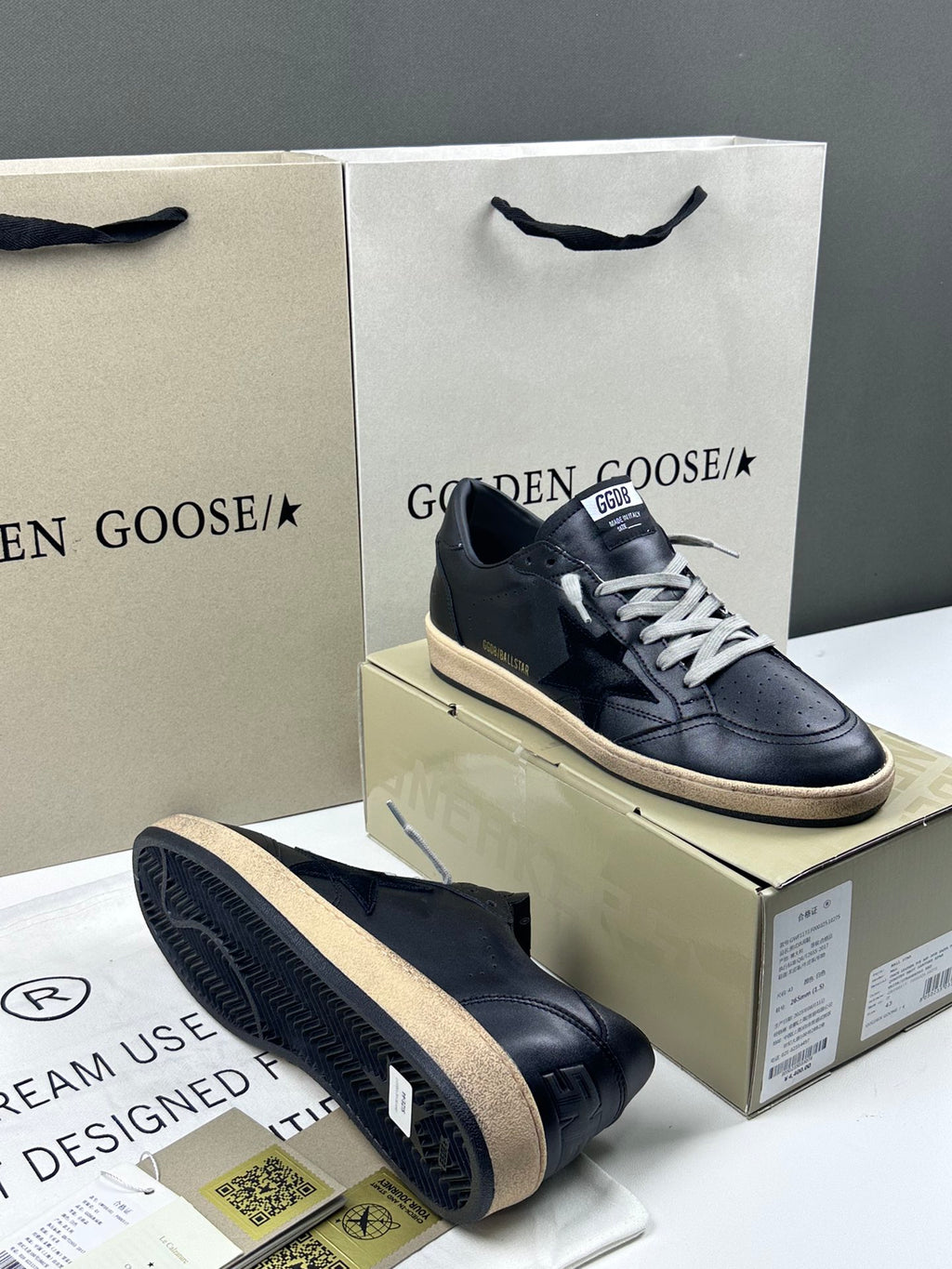 Golden Goose Ball-Star 'Black Nappa Black Suede Star/Black Nappa Heel Tab'
