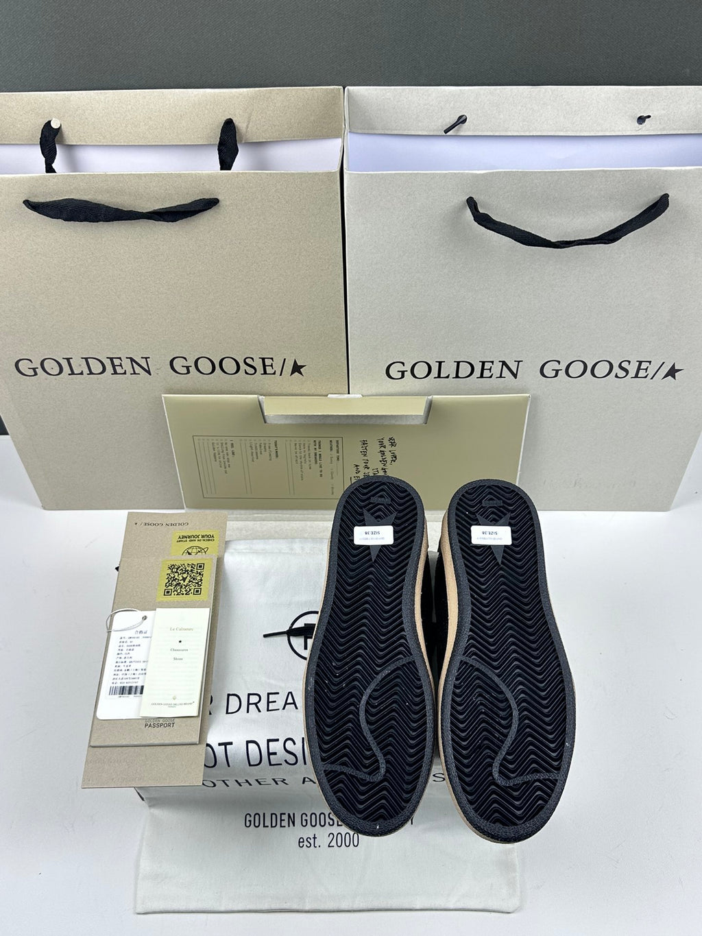 Golden Goose Ball-Star 'Black Glitter Leather White Star/Silver Heel Tab'