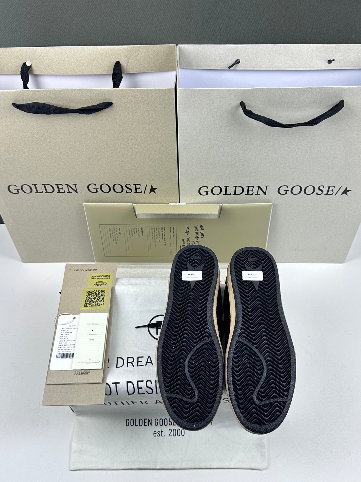 Golden Goose Ball-Star 'Black Glitter Leather White Star/Silver Heel Tab'