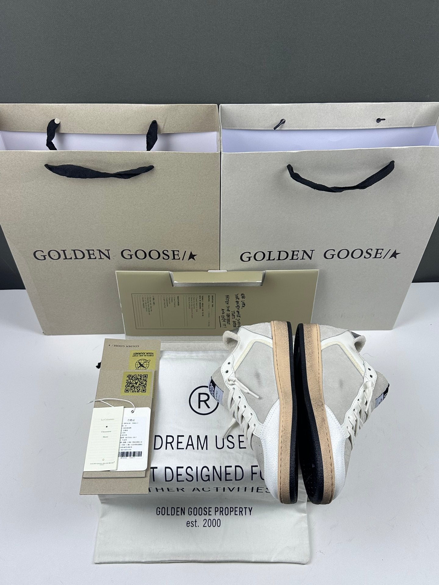 Golden Goose Ball-Star 'Red Leather Star/Silver Heel Tab'