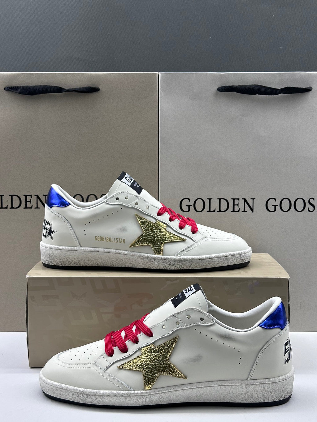 Golden Goose Ball-Star 'Gold Star/Blue Heel Tab'