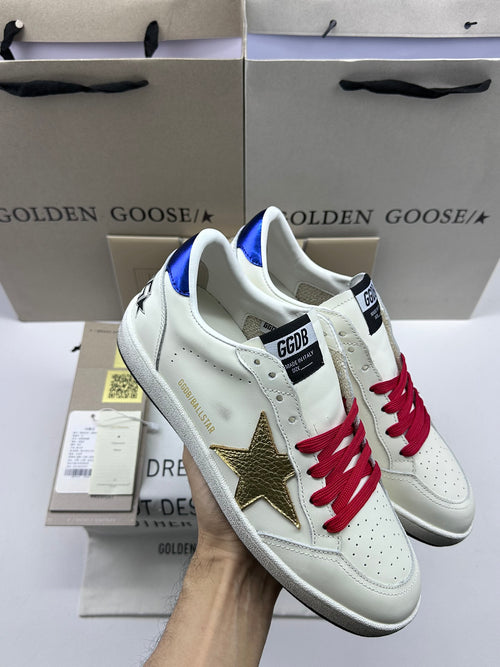 Golden Goose Ball-Star 'Gold Star/Blue Heel Tab'