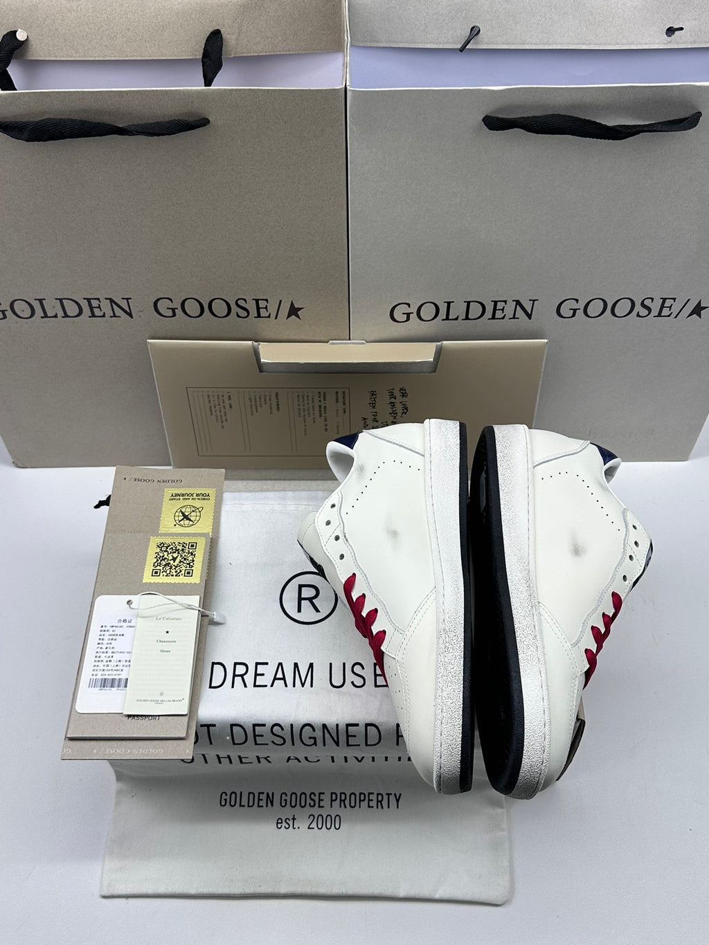 Golden Goose Ball-Star 'Gold Star/Blue Heel Tab'