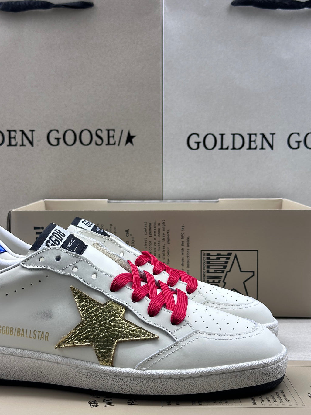 Golden Goose Ball-Star 'Gold Star/Blue Heel Tab'