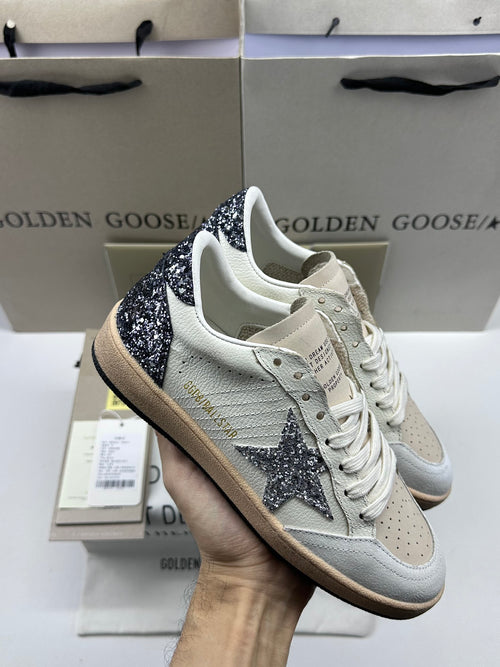 Golden Goose Ball-Star 'Silver Glitter Star/Black Glitter Heel Tab'