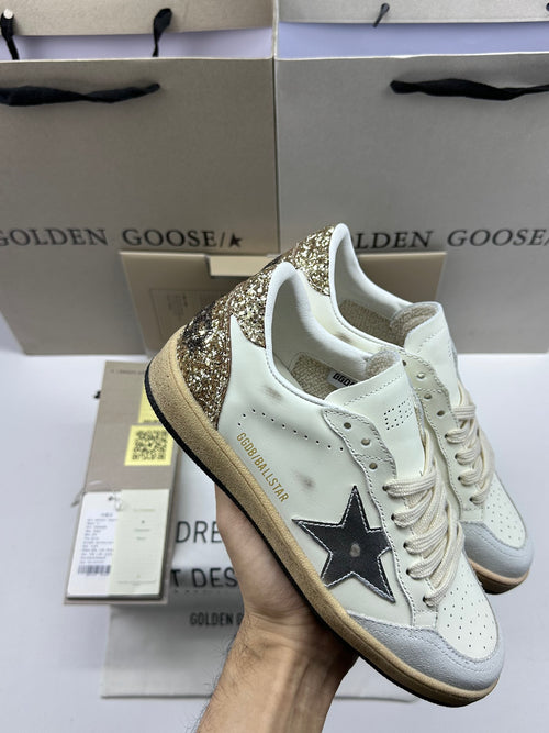 Golden Goose Ball-Star 'Silver Star/Gold Glitter Heel Tab'