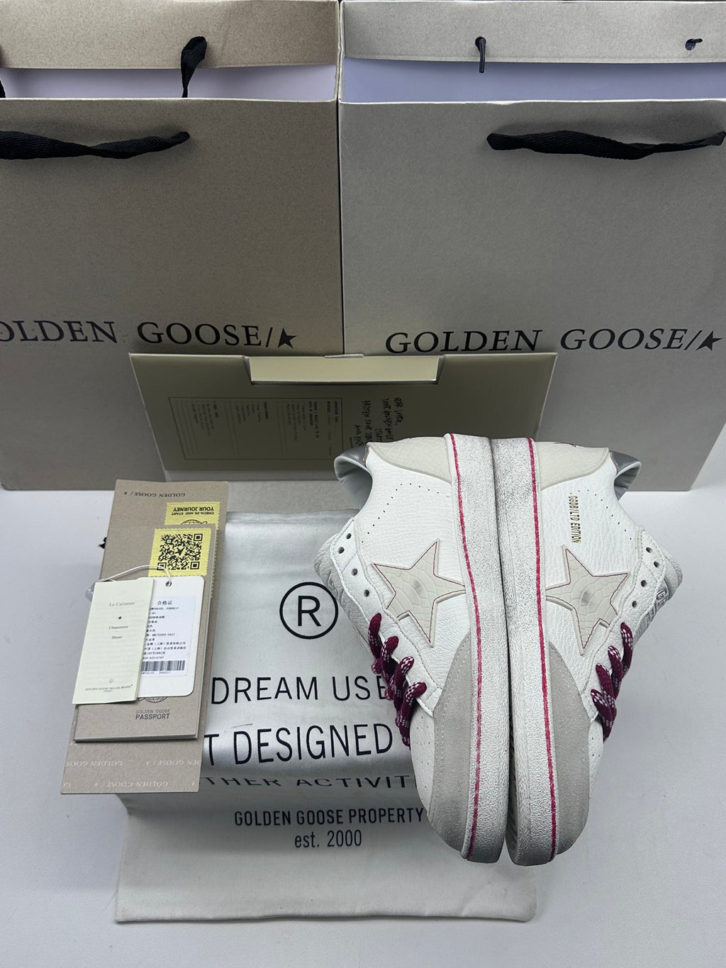 Golden Goose Ball-Star LTD 'White Crocodile Print Leather Star/Silver Heel Tab'
