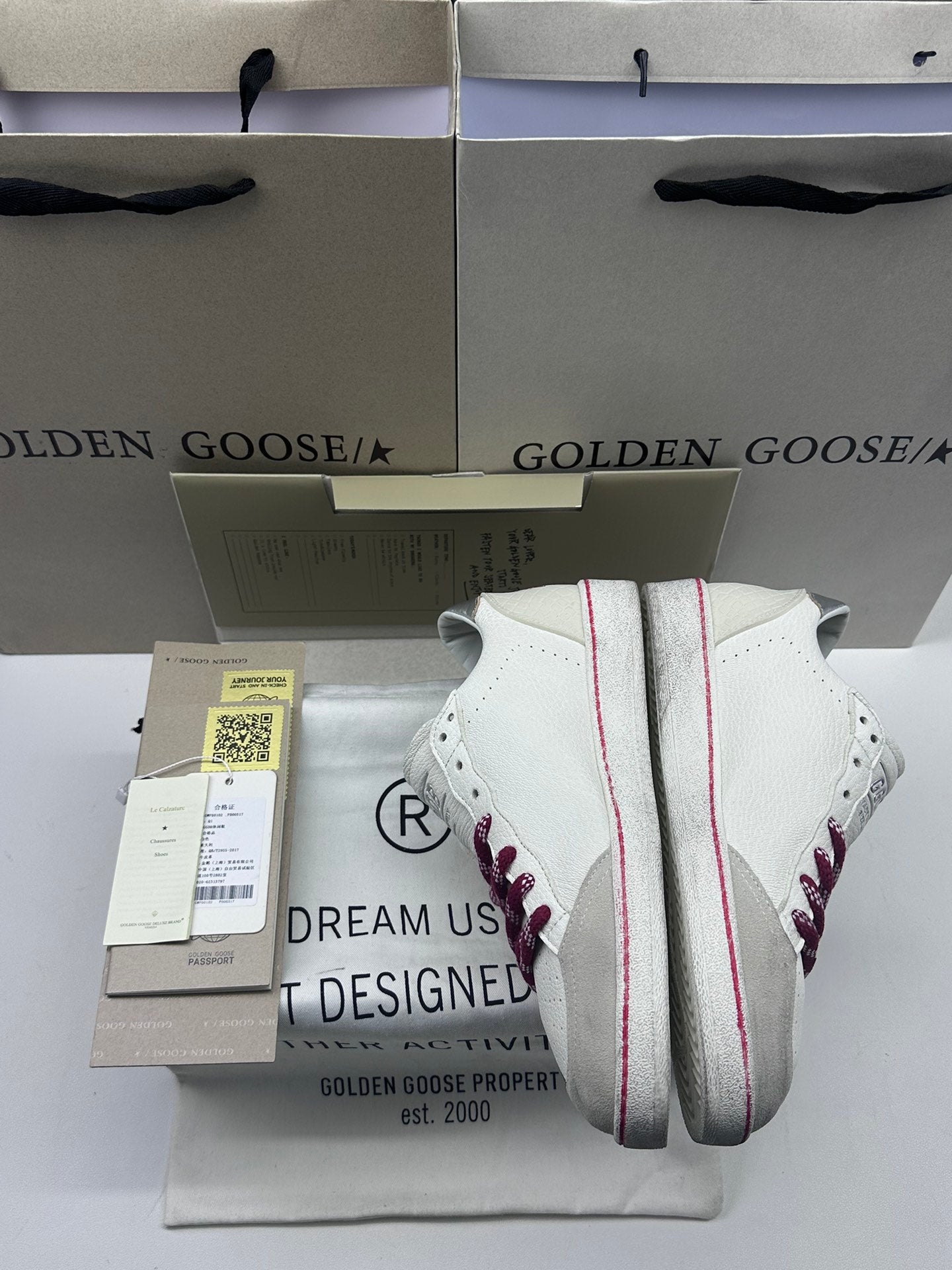 Golden Goose Ball-Star LTD 'White Crocodile Print Leather Star/Silver Heel Tab'