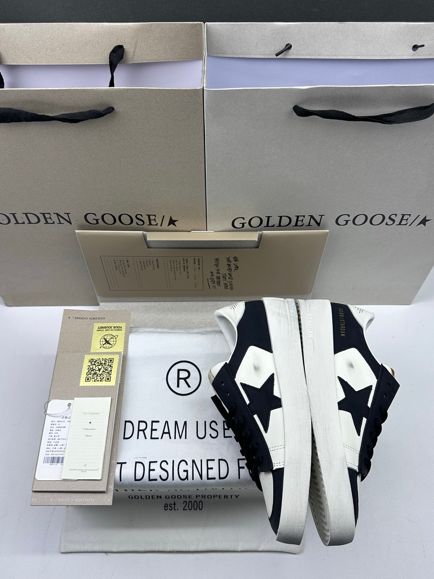 Golden Goose Stardan 'Black Star/White Heel Tab'