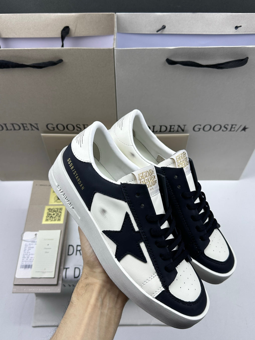 Golden Goose Stardan 'Black Star/White Heel Tab'