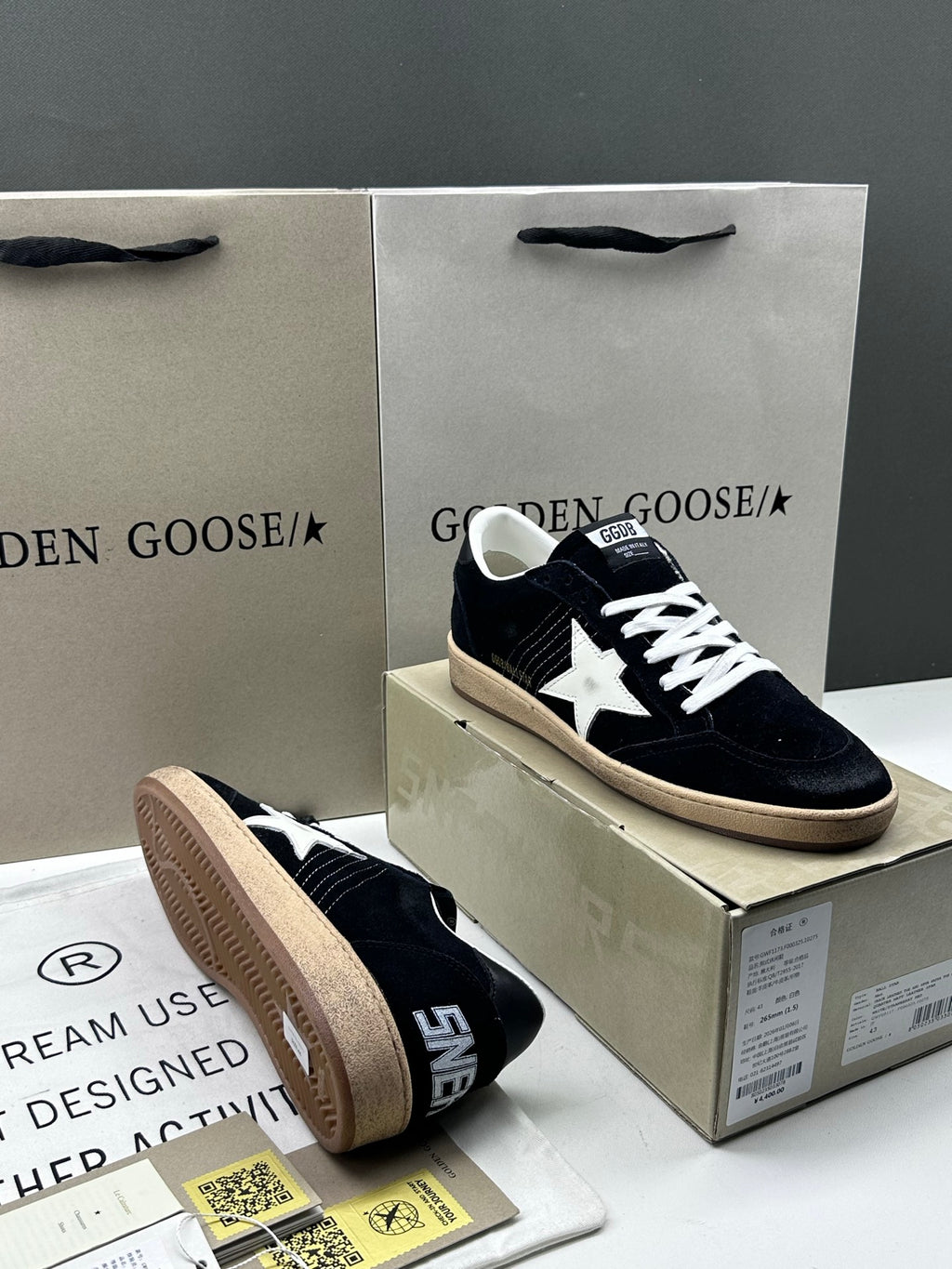 Golden Goose Ball-Star 'Black Suede White Leather Star/Black Heel Tab'