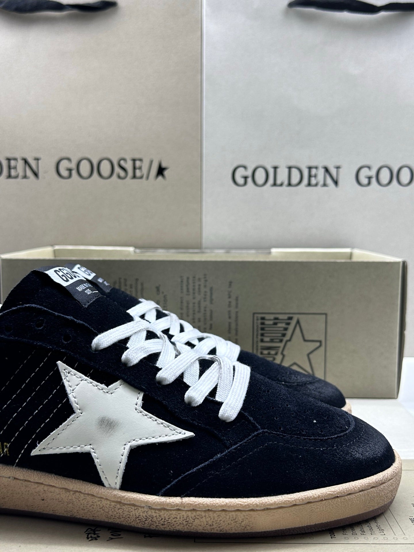Golden Goose Ball-Star 'Black Suede White Leather Star/Black Heel Tab'