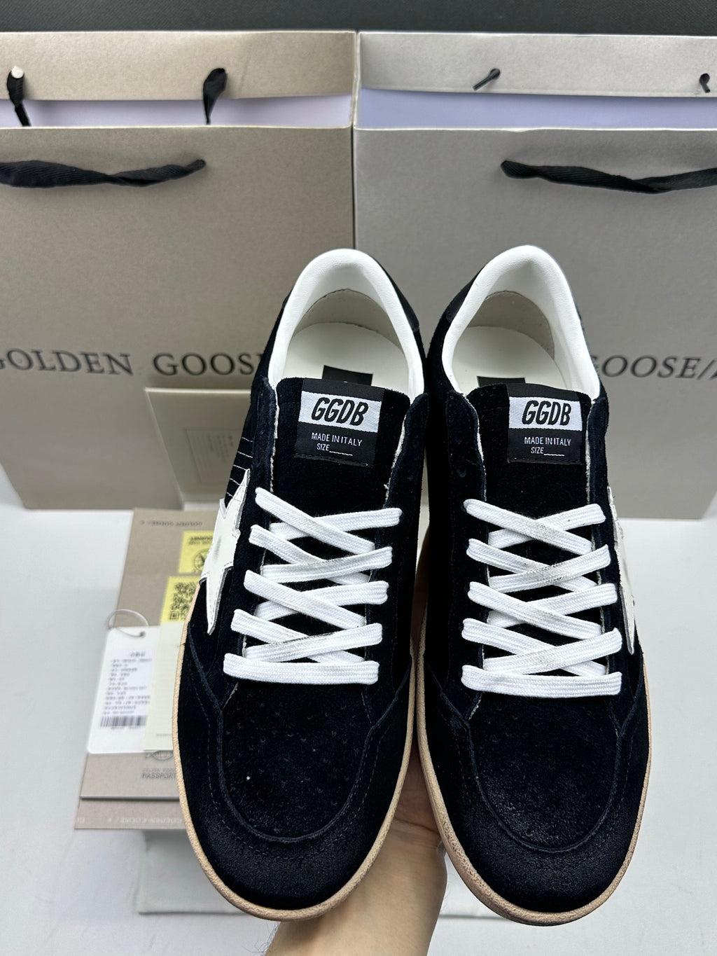 Golden Goose Ball-Star 'Black Suede White Leather Star/Black Heel Tab'