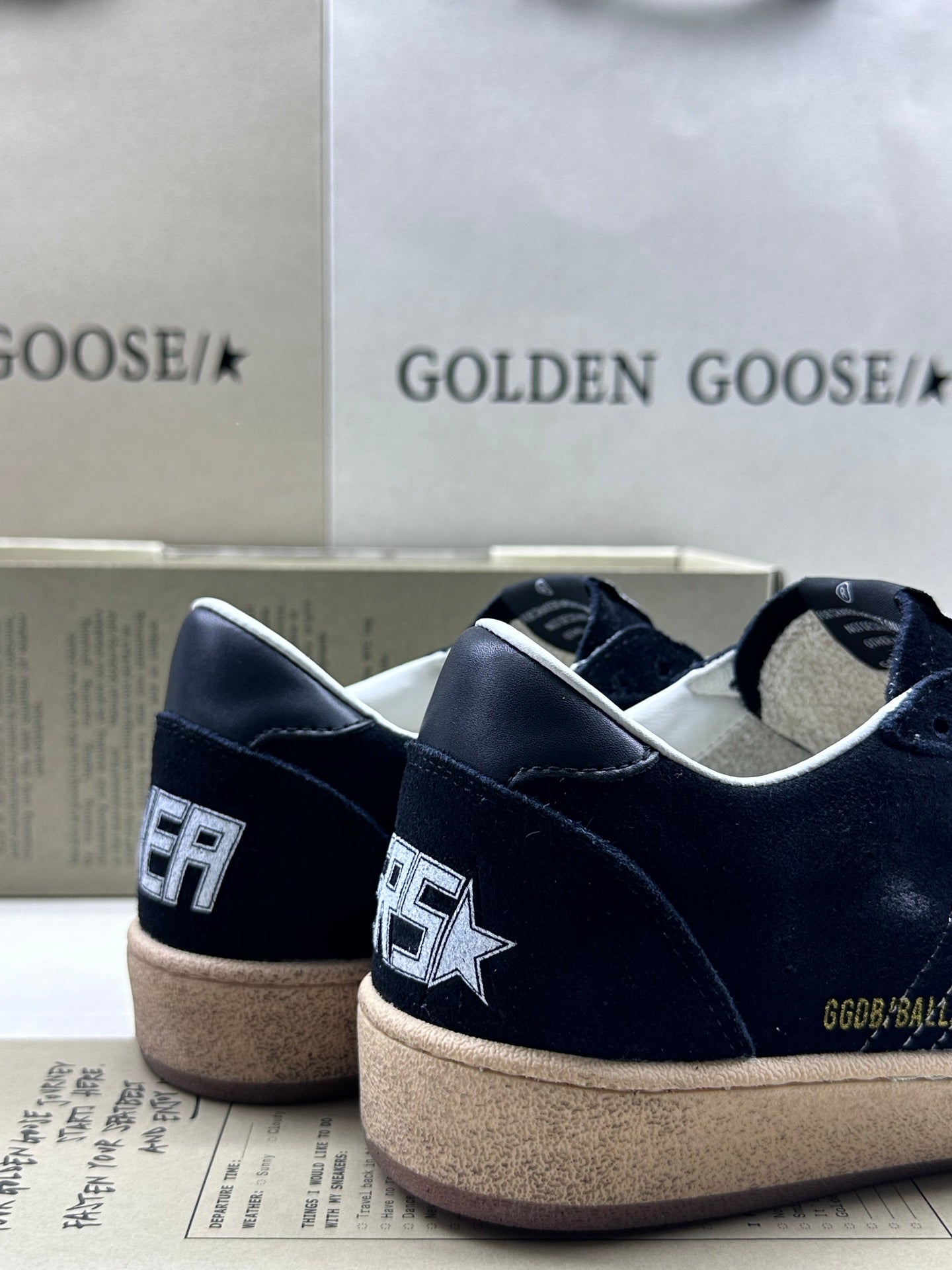 Golden Goose Ball-Star 'Black Suede White Leather Star/Black Heel Tab'