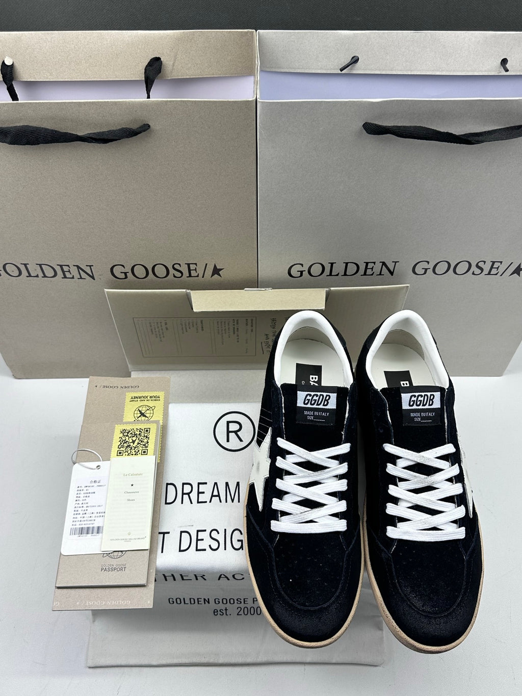 Golden Goose Ball-Star 'Black Suede White Leather Star/Black Heel Tab'