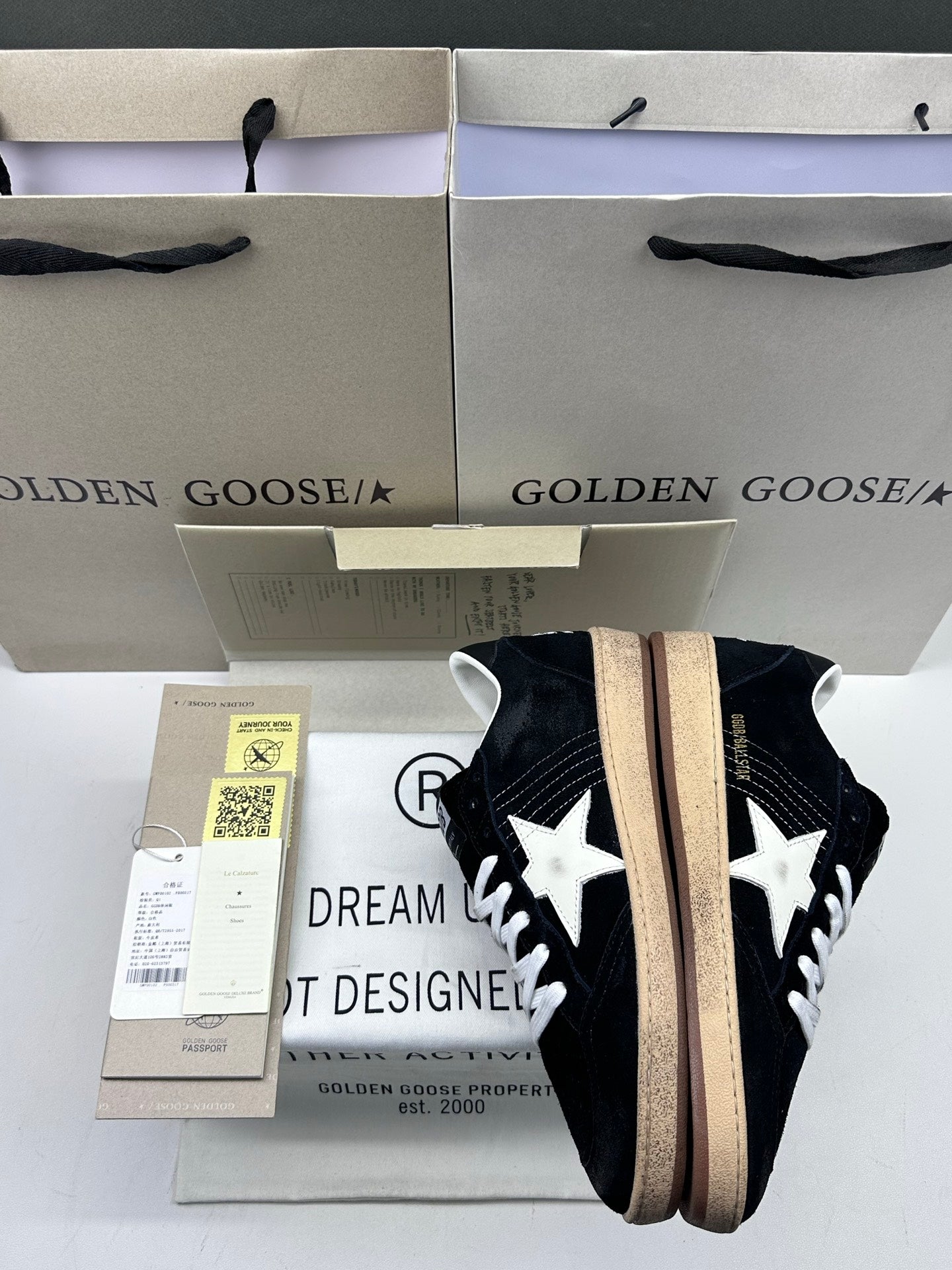 Golden Goose Ball-Star 'Black Suede White Leather Star/Black Heel Tab'