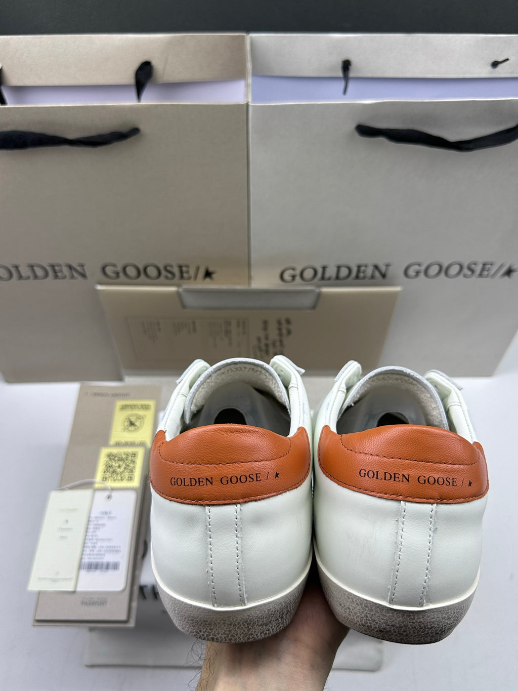 Golden Goose Super-Star 'Grey Suede Star/Brown Heel Tab'