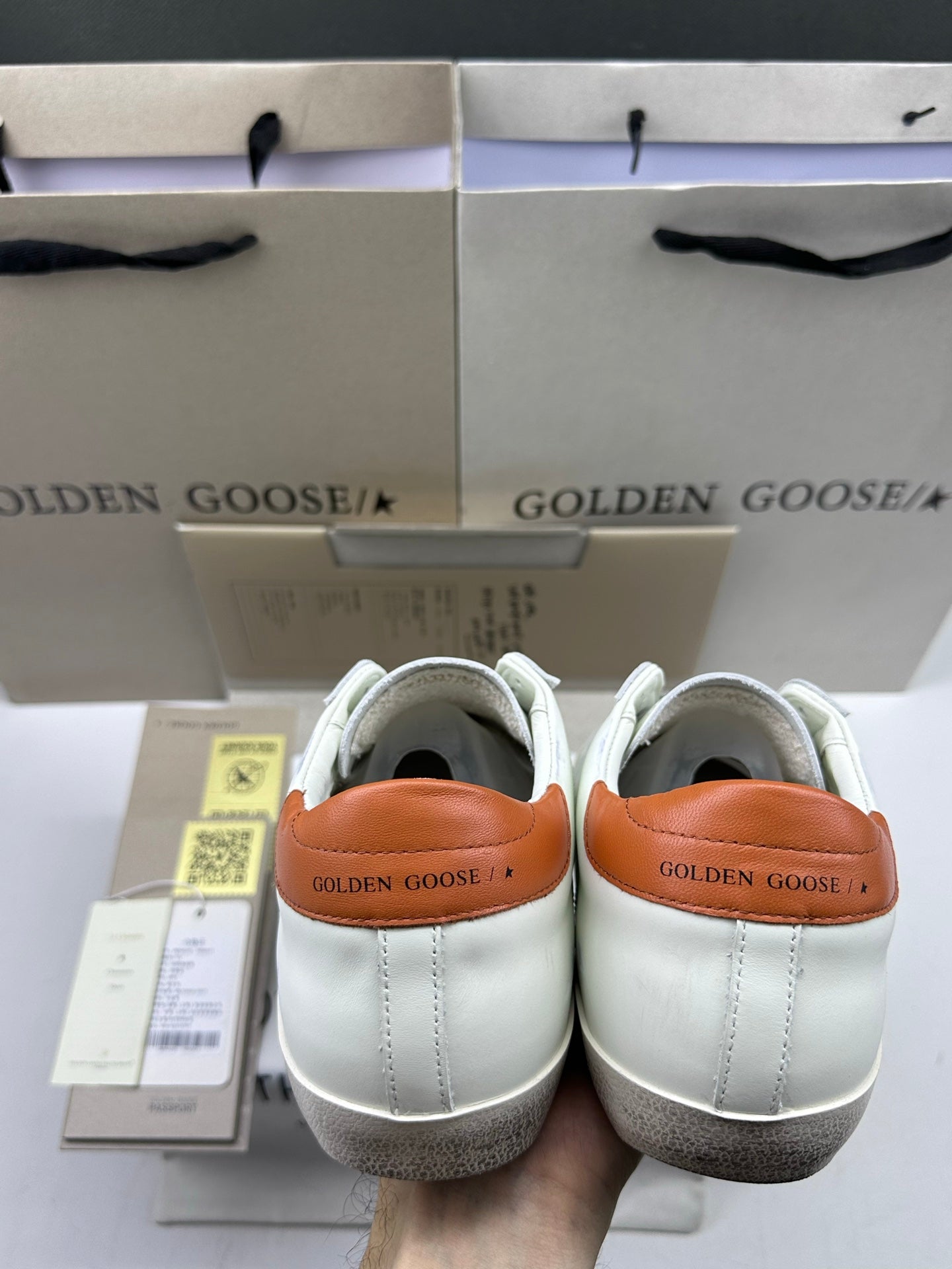 Golden Goose Super-Star 'Grey Suede Star/Brown Heel Tab'