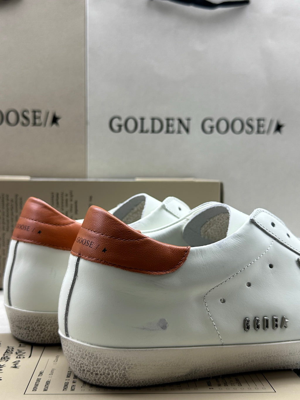 Golden Goose Super-Star 'Grey Suede Star/Brown Heel Tab'