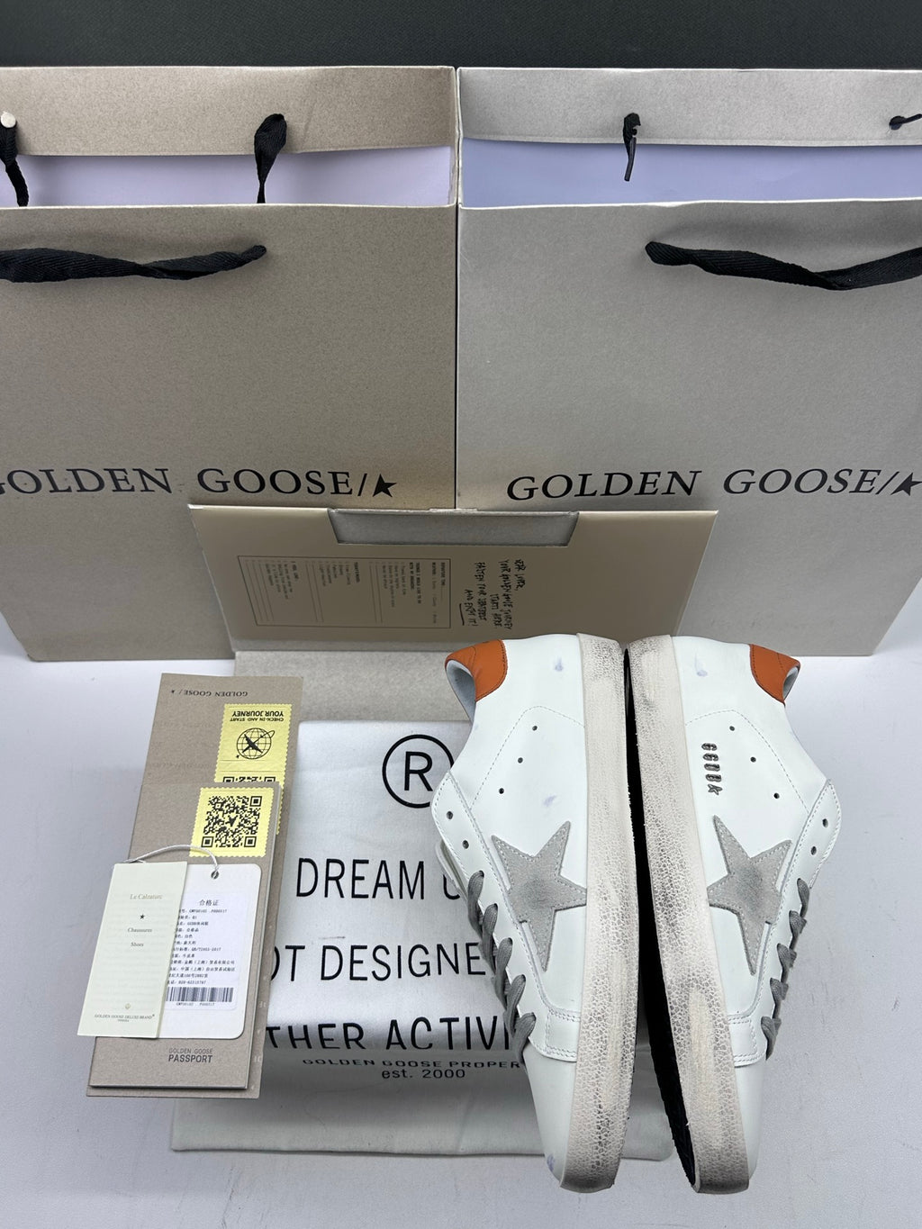 Golden Goose Super-Star 'Grey Suede Star/Brown Heel Tab'