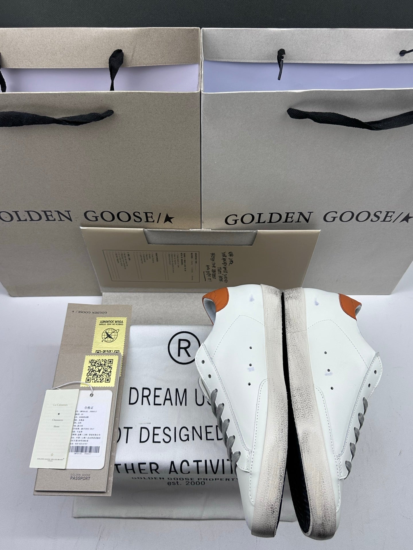 Golden Goose Super-Star 'Grey Suede Star/Brown Heel Tab'