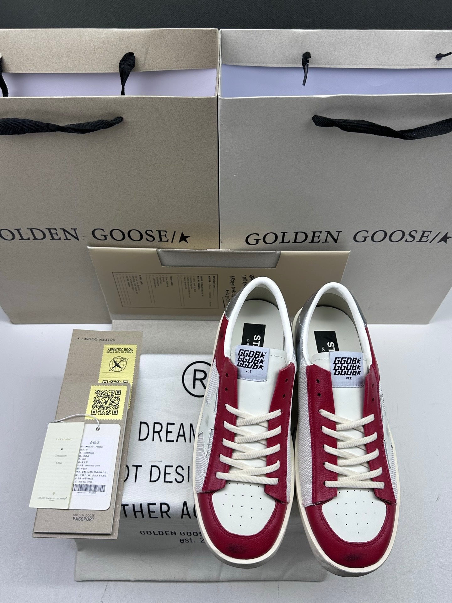Golden Goose Stardan 'Mesh Grey Star/Silver Metallic Heel Tab'