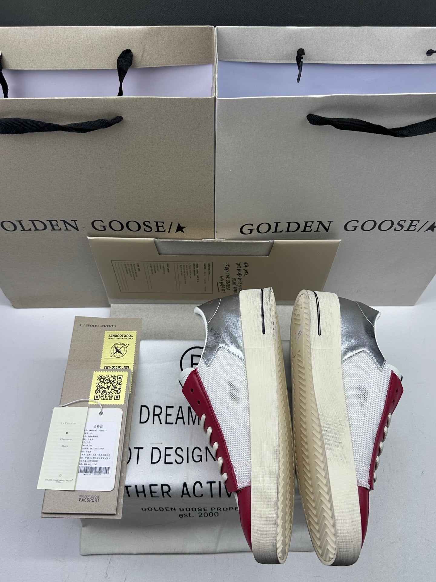 Golden Goose Stardan 'Mesh Grey Star/Silver Metallic Heel Tab'
