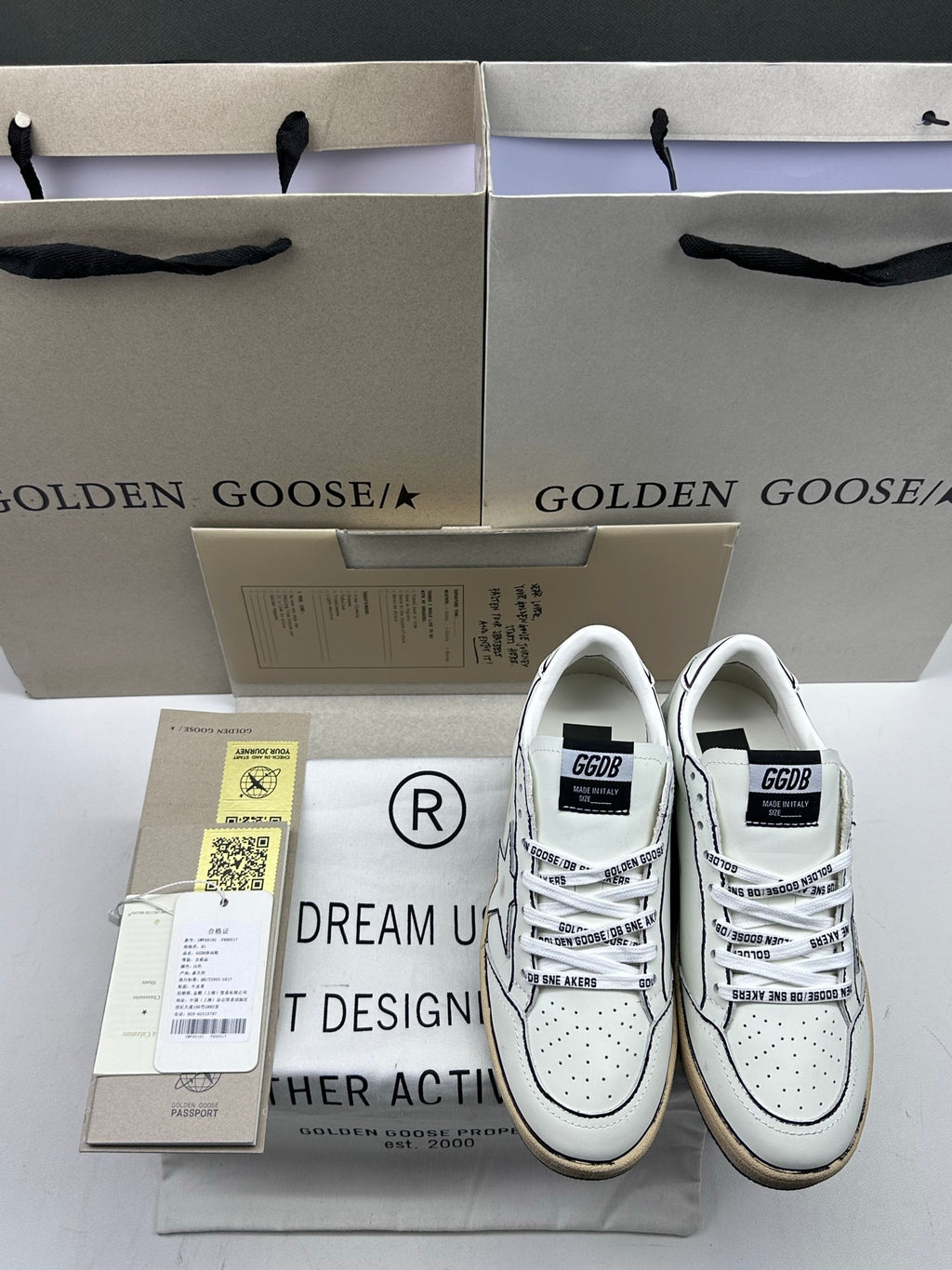 Golden Goose Ball-Star 'Doodle Star Outline & Heel Tab with Slogan Midsole'