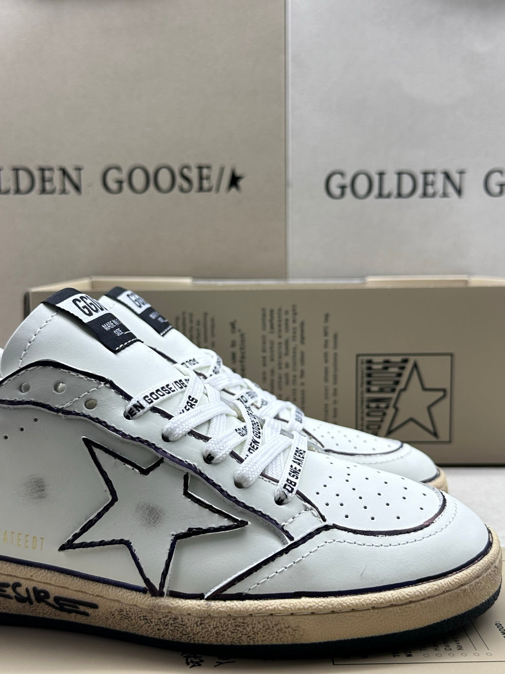 Golden Goose Ball-Star 'Doodle Star Outline & Heel Tab with Slogan Midsole'