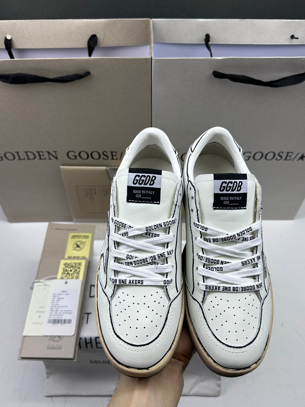 Golden Goose Ball-Star 'Doodle Star Outline & Heel Tab with Slogan Midsole'