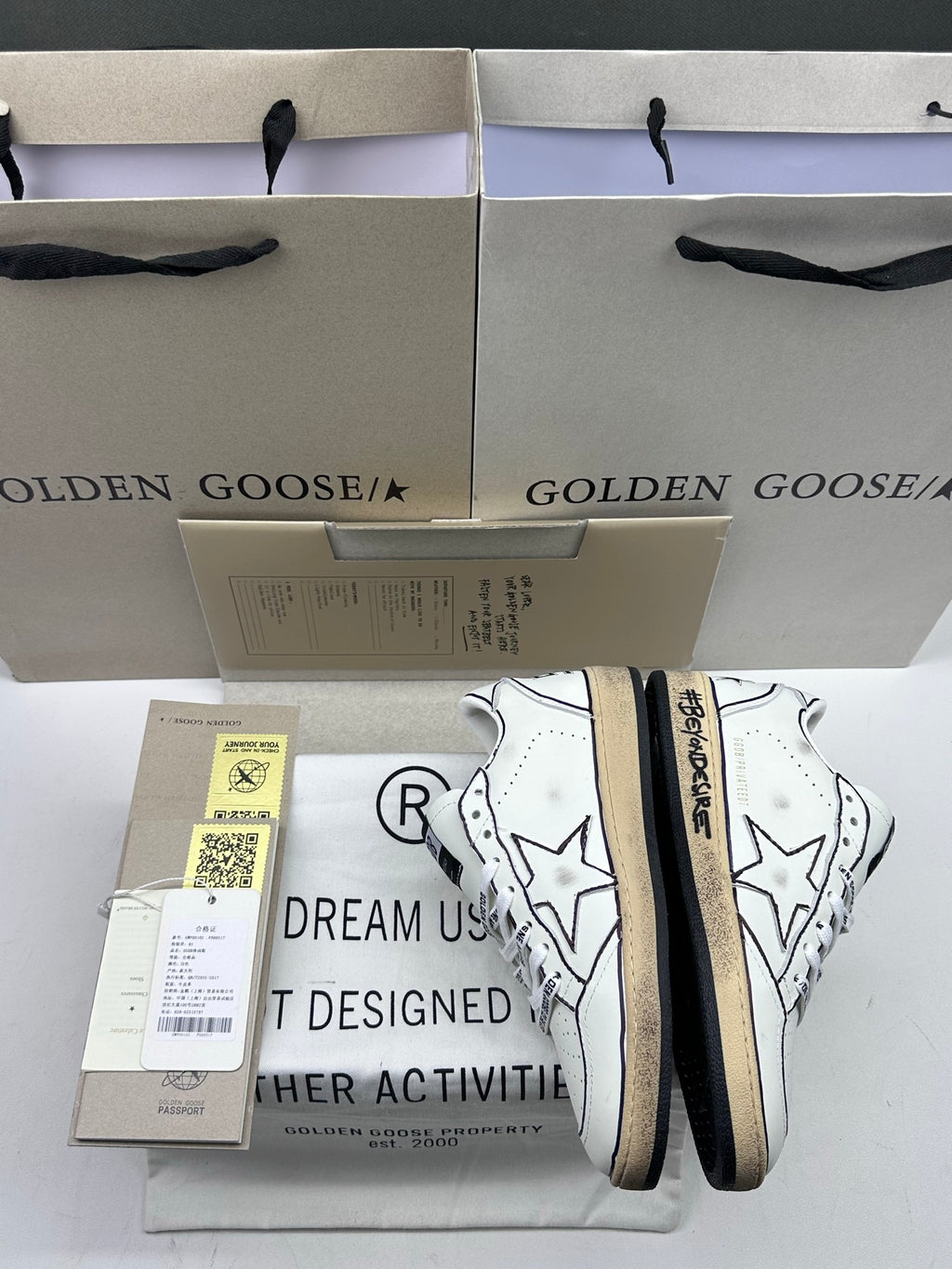 Golden Goose Ball-Star 'Doodle Star Outline & Heel Tab with Slogan Midsole'