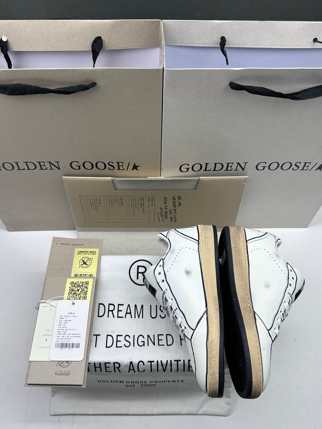 Golden Goose Ball-Star 'Doodle Star Outline & Heel Tab with Slogan Midsole'