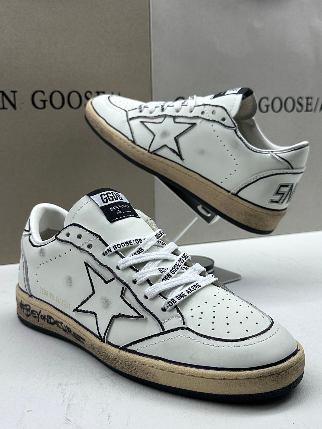 Golden Goose Ball-Star 'Doodle Star Outline & Heel Tab with Slogan Midsole'