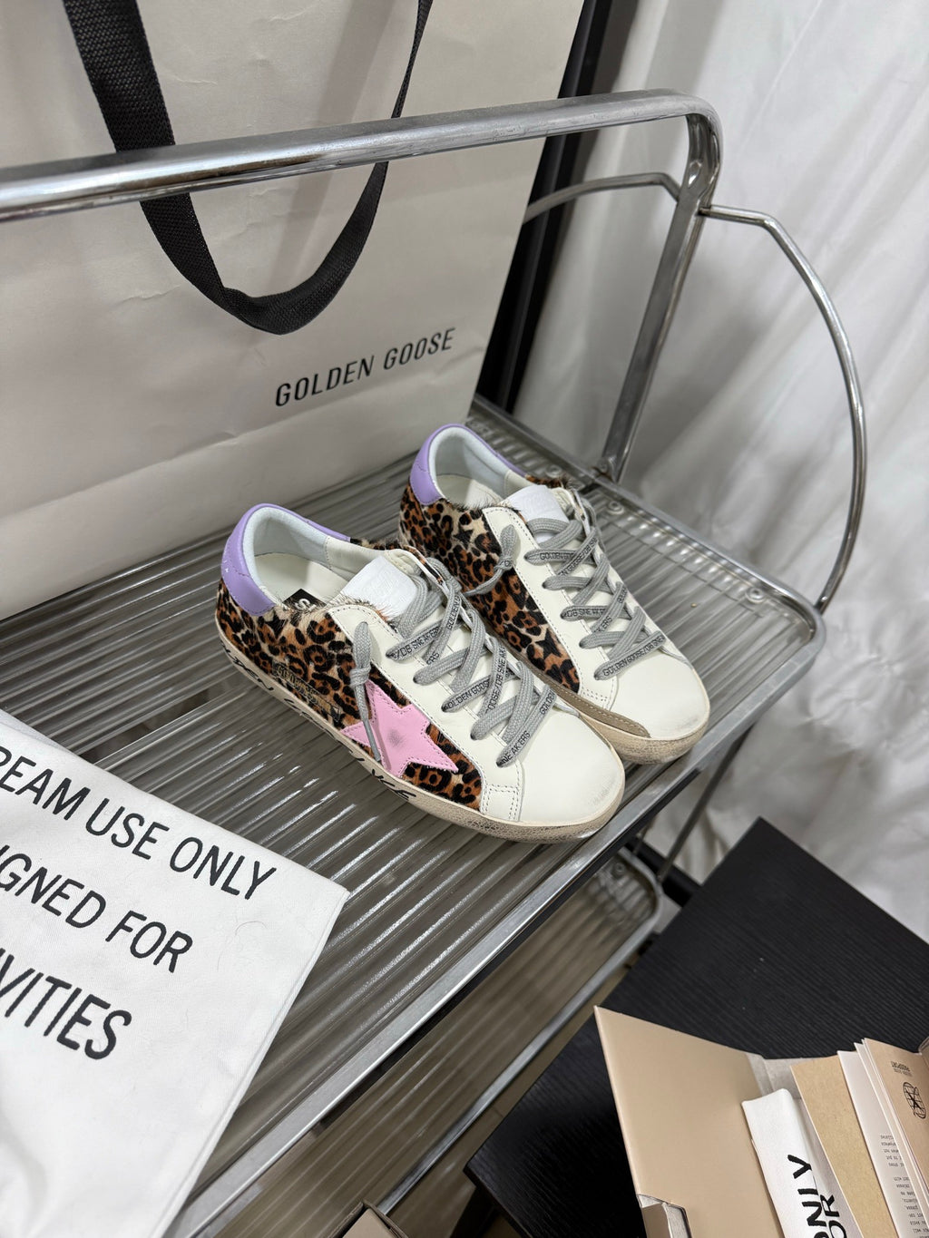 Golden Goose Super-Star 'Leopard Print Pink Star/Light Purple Heel Tab'