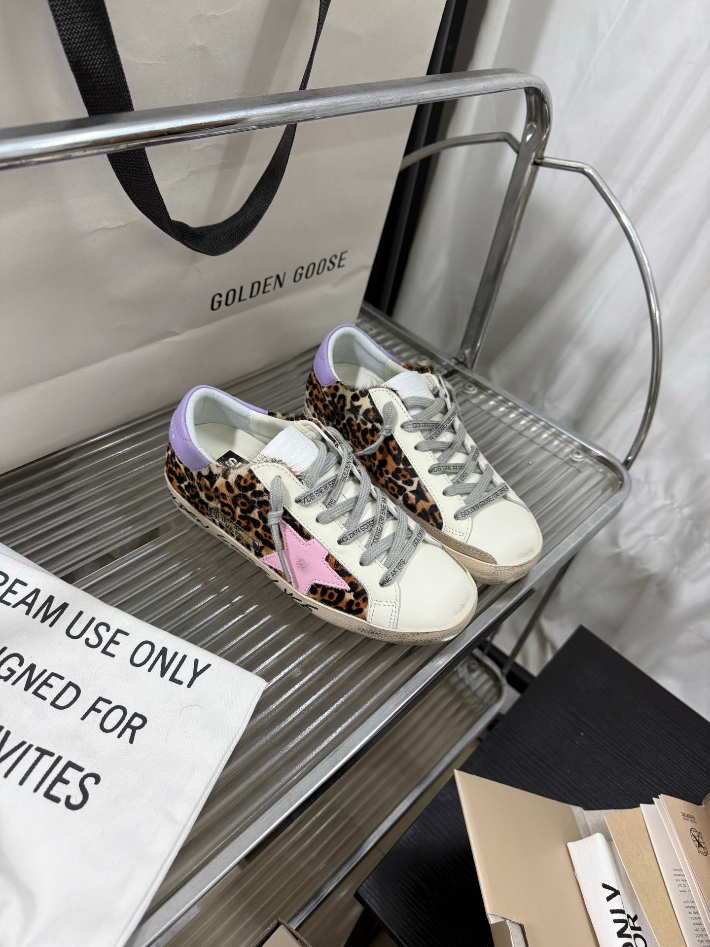 Golden Goose Super-Star 'Leopard Print Pink Star/Light Purple Heel Tab'