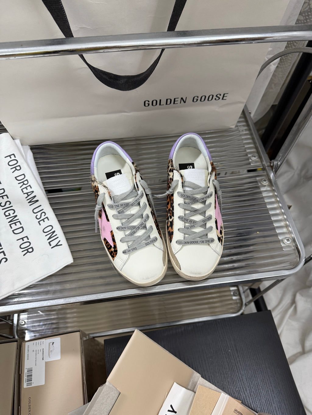 Golden Goose Super-Star 'Leopard Print Pink Star/Light Purple Heel Tab'