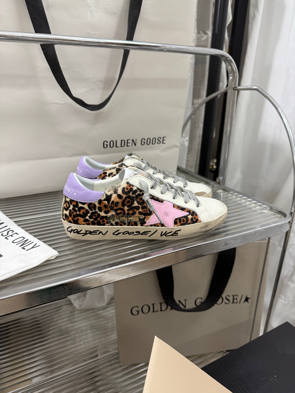 Golden Goose Super-Star 'Leopard Print Pink Star/Light Purple Heel Tab'