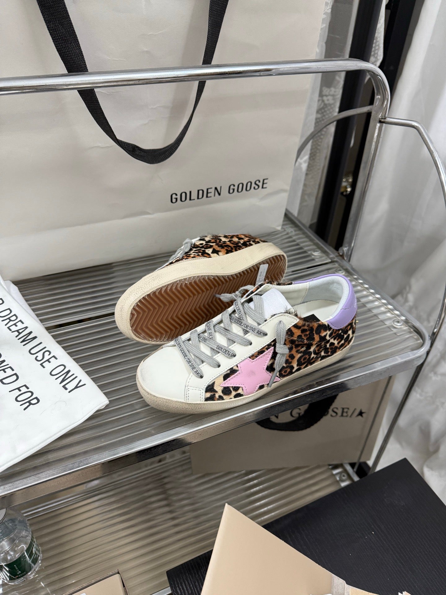 Golden Goose Super-Star 'Leopard Print Pink Star/Light Purple Heel Tab'