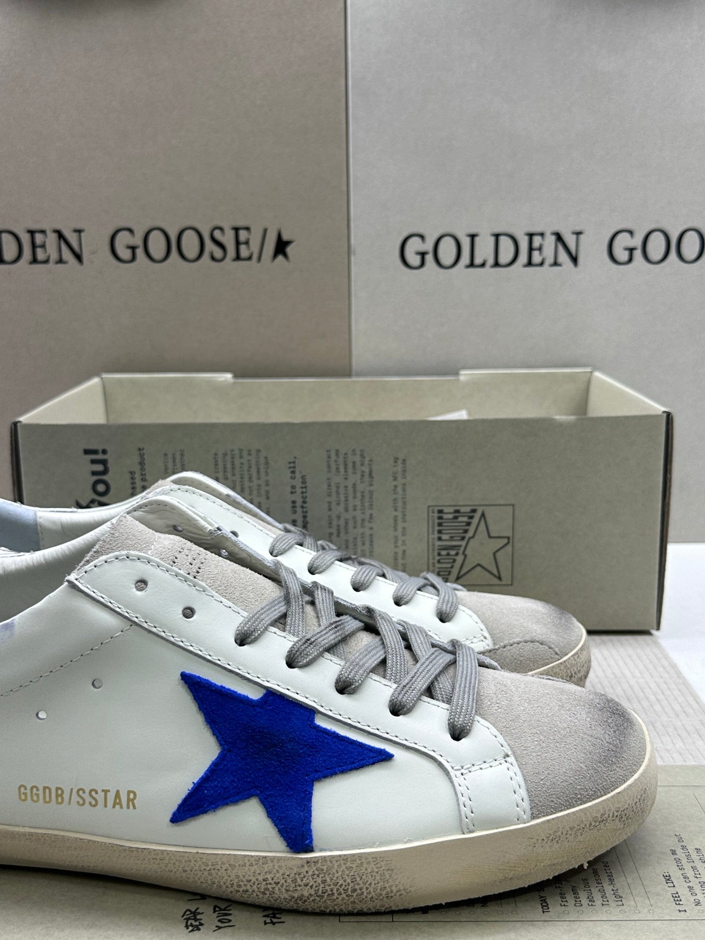 Golden Goose Super-Star 'Blue Suede Star/Silver Heel Tab'