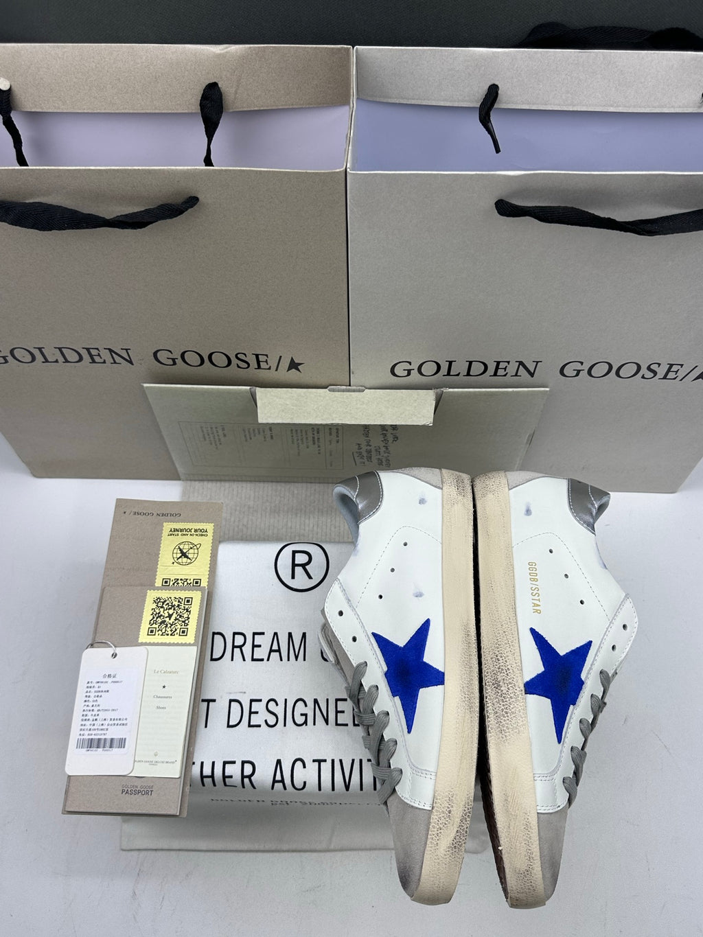 Golden Goose Super-Star 'Blue Suede Star/Silver Heel Tab'