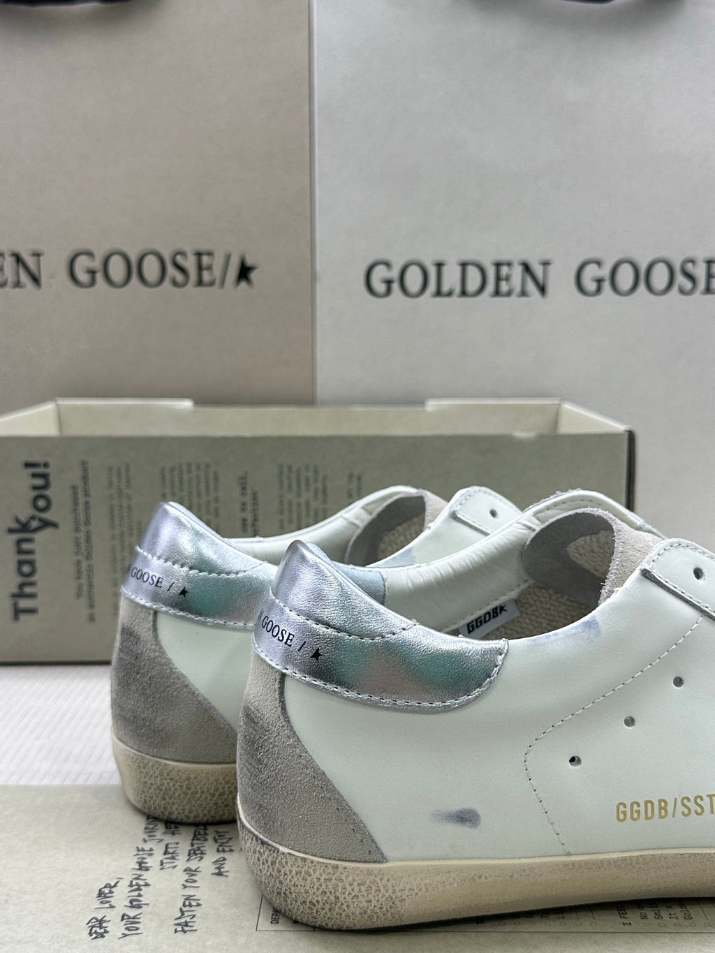 Golden Goose Super-Star 'Blue Suede Star/Silver Heel Tab'