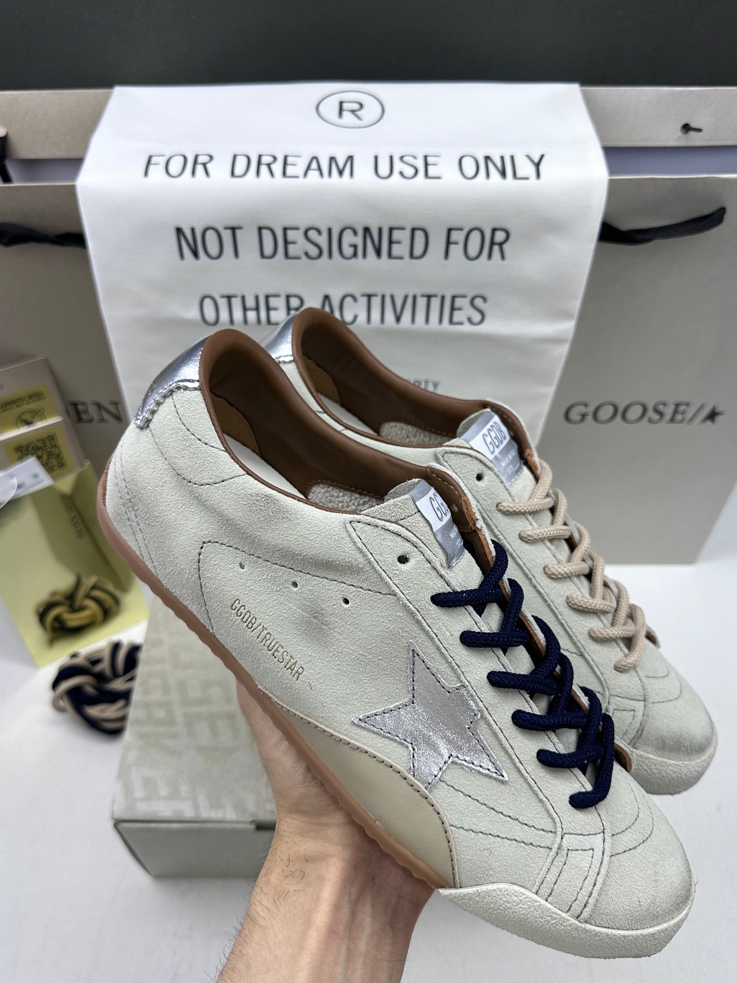 Golden Goose True-Star 'Metallic Silver Star & Heel Tab'