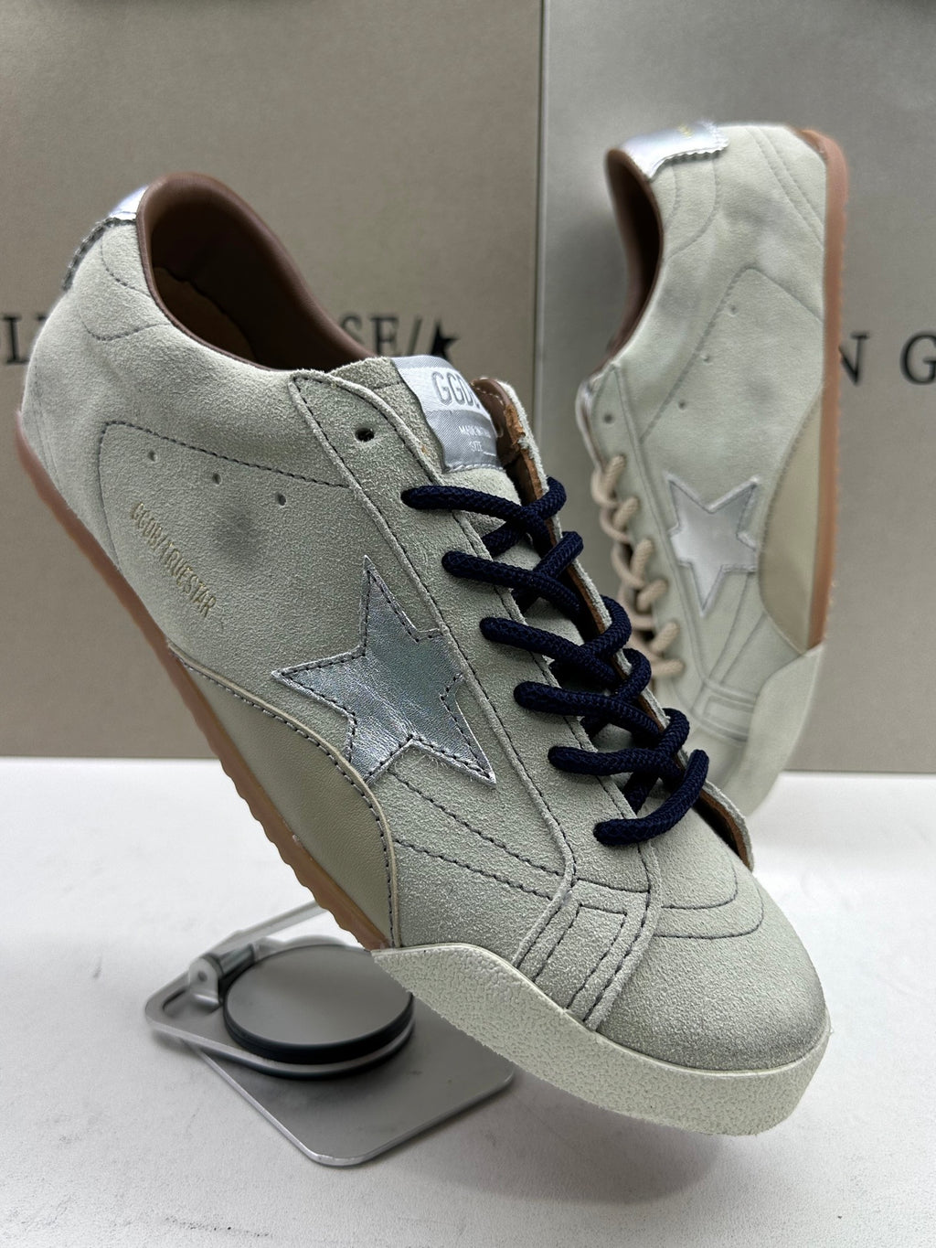 Golden Goose True-Star 'Metallic Silver Star & Heel Tab'