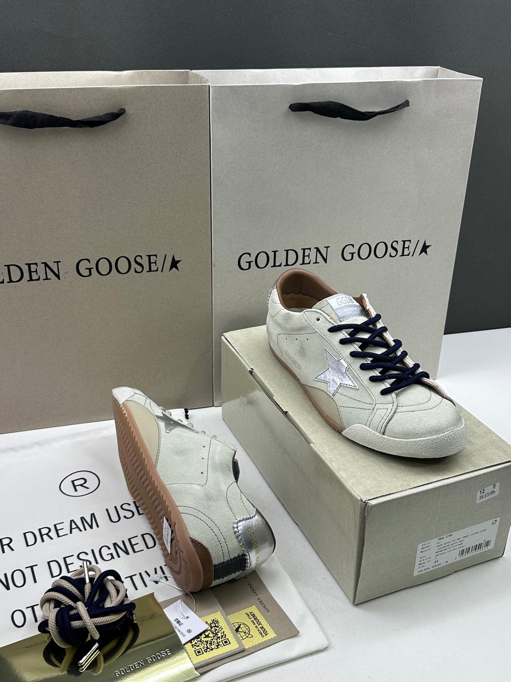 Golden Goose True-Star 'Metallic Silver Star & Heel Tab'
